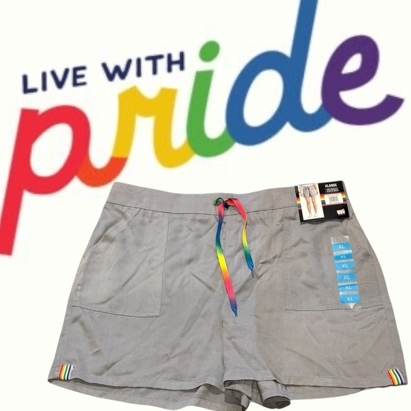 Pants - NWT Gray Pride Shorts with Rainbow Accents Size XL